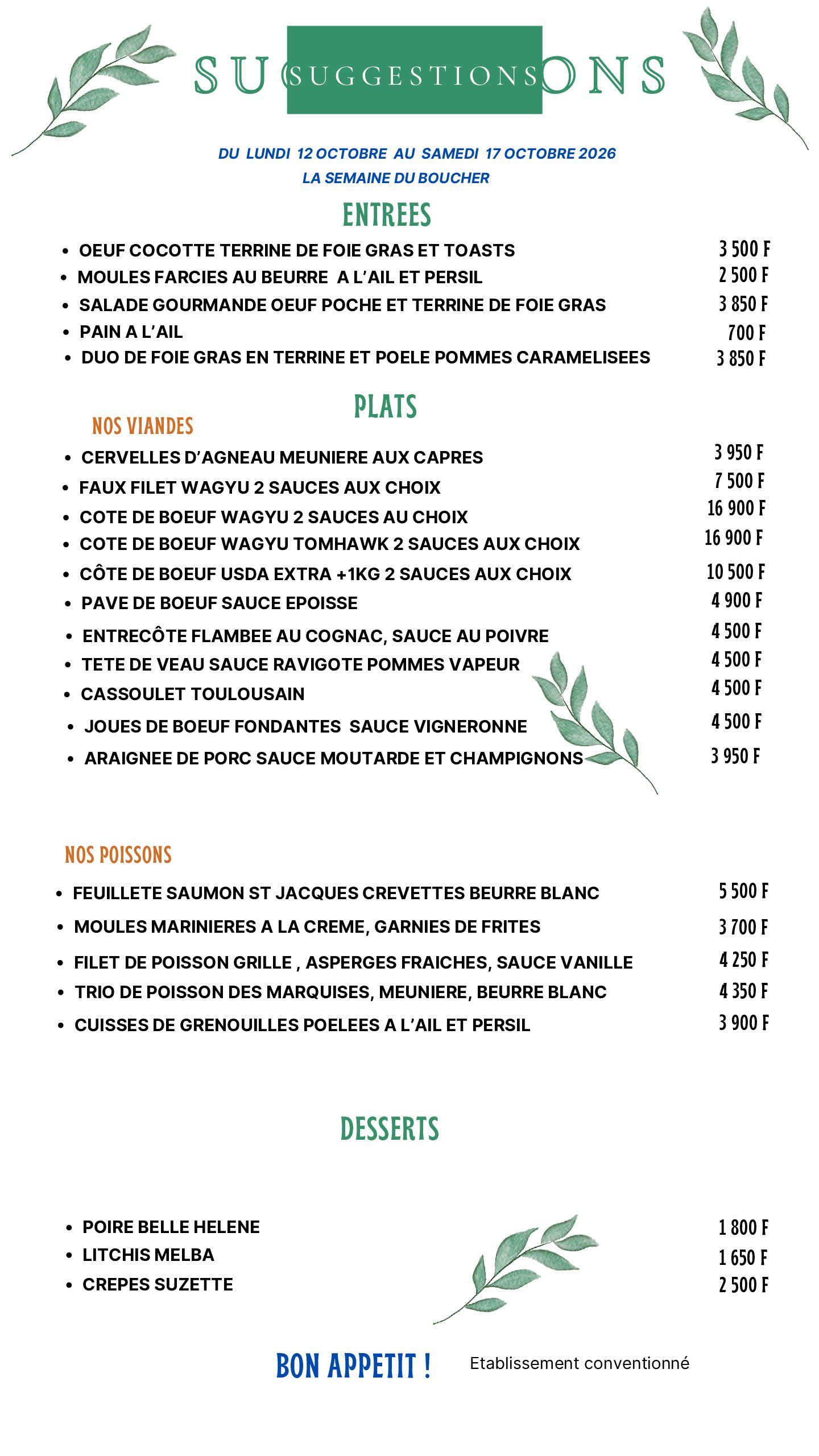 SUGGESTIONS 12 OCTOBRE 2026